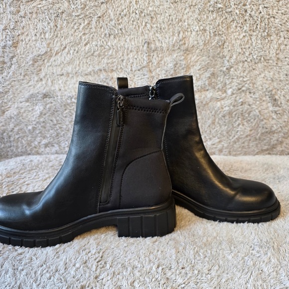 Blondo Prestly Waterproof Leather Ankle Boots Booties 10M Black Lug Sole NEW‎ - Picture 5 of 8